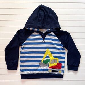 MARIE NICOLE EUC Embroidered Appliqué Construction Truck Christmas Tree Hoodie